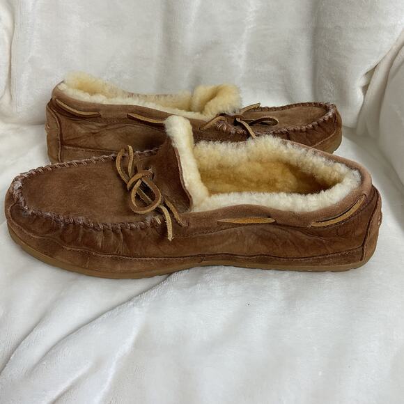 L.L. Bean Brown Shearling Lined Loafers main image 5